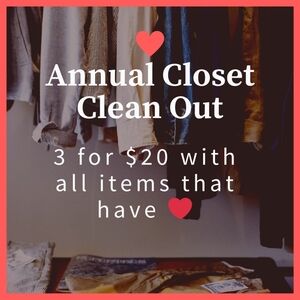 Closet Clearout: 3 for $20 Bundles! 🛍️Clear Out 3/$20❤️. Limted Offer.